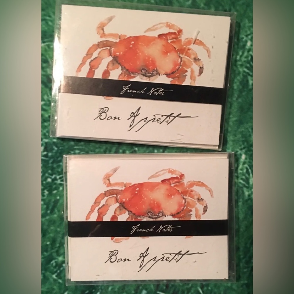 Cynthia Dunn Art Note Cards Lot of 2 Packages CRAB Ocean Creature NEW Stationery